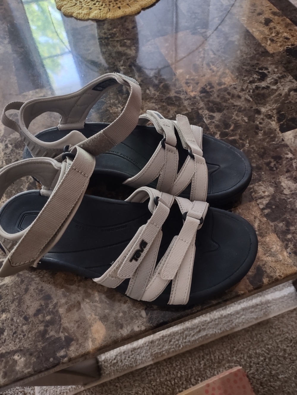 Teva Women's Beige and Black Strappy Sport Sandals - Picture 7 of 11